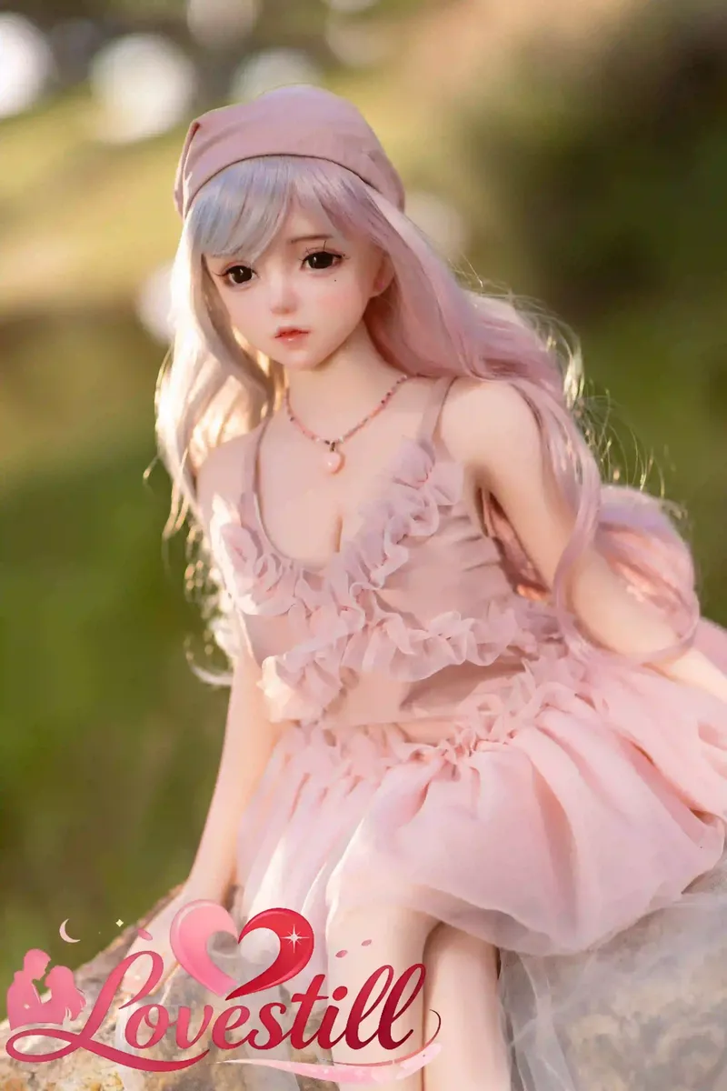80cm アニメフェイス ミニドール|シルバーピンクロング・2穴・約7kgで持ち運べるコンパクトボデ(身長80cm・TPE製・2穴)|Lovestill 正規品|関連商品画像