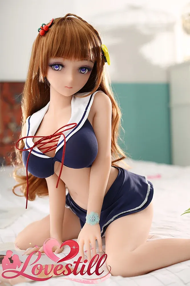 80cm ミニドール 栗色ロングヘア|アニメ系フェイス・2穴・クローゼットに収まる小型ボディ サムネイル 3 80cm ミニドール 栗色ロングヘア|アニメ系フェイス・2穴・クローゼットに収まる小型ボディ(身長80cm・TPE製・2穴)|Lovestill 正規品|サムネイル3